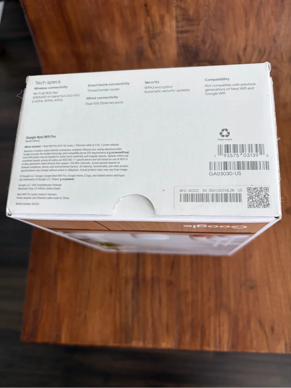 google Home Wi‑Fi Hub in White